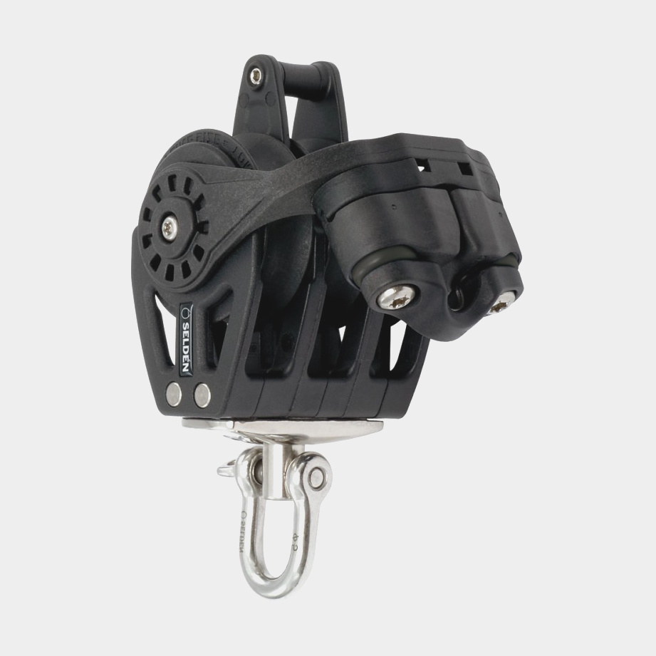 Seldén BBB 40 Tripleblok met D-sluiting roterend met hondsvot & schootklem
