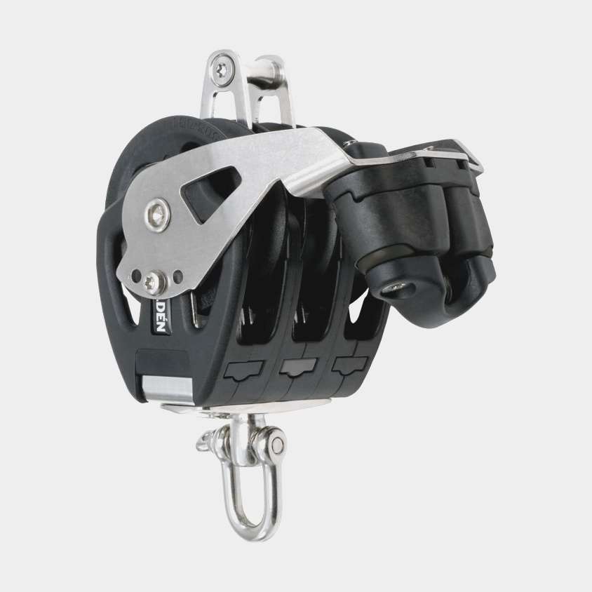 Seldén PBB 60 Tripleblok met D-sluiting Roterend Glijlager met Hondsvot en Schootklem