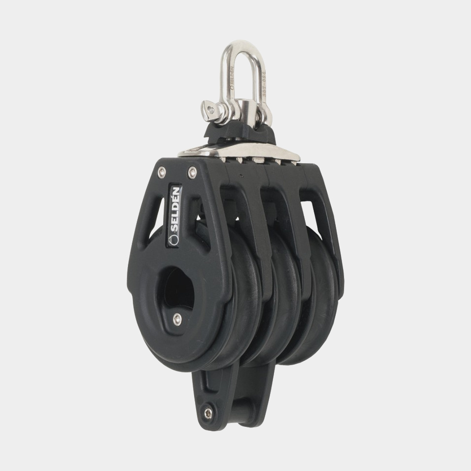 Seldén BBB 60 Tripleblok met D-sluiting vast/draaibaar met hondsvot