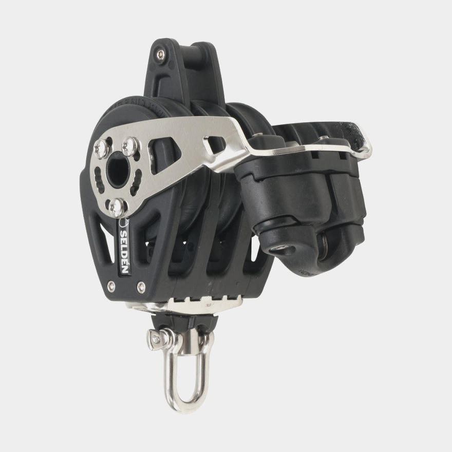 Seldén BBB 60 Tripleblok met D-sluiting vast/draaibaar met hondsvot & schootklem