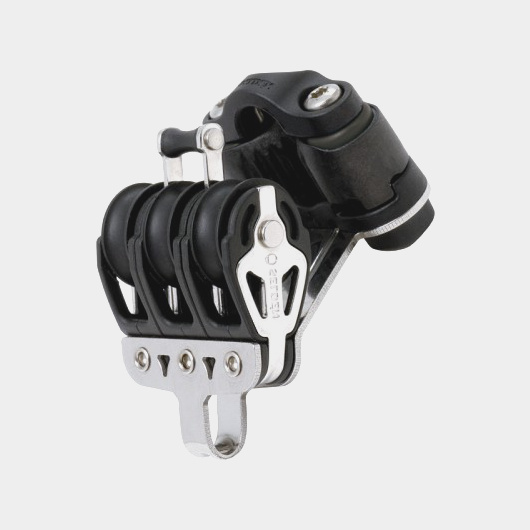 Seldén BBB 20 Tripleblok vast kogellager met hondsvot en schootklem